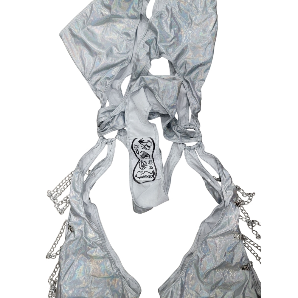 Silver Metallic Rave Jumpsuit - Picture 11 of 14